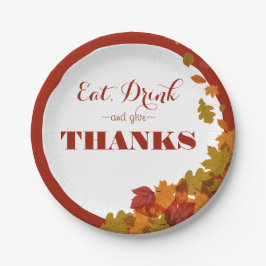 Plato De Papel Día de Acción de Gracias Comer y dar gracias por l