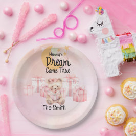 Plato De Papel Día de adopción - Chica infantil - fiesta temática