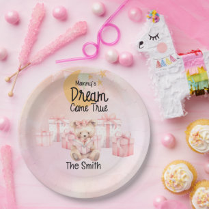 Plato De Papel Día de adopción - Chica infantil - fiesta temática