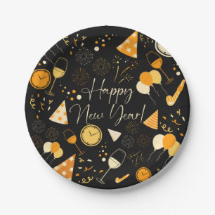 Plato De Papel Día de Año Nuevo