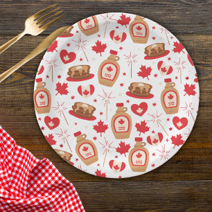 Plato De Papel Día de Canadá Jarabe de arce canadiense