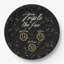 Plato De Papel Día de Cumpleaños Conjunto Triple The Divertido