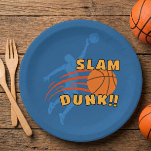 Plato De Papel Día de cumpleaños del partido Blue Guay Basketball