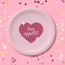 Plato de Papel Día de Galentines Rosa Bon Appetit
