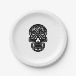 Plato De Papel Día de la Calavera Muerta