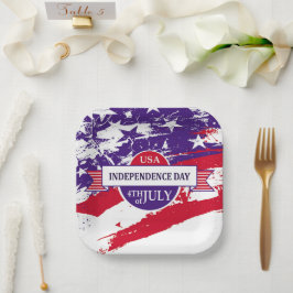 Plato De Papel Día de la Independencia