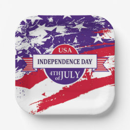 Plato De Papel Día de la Independencia