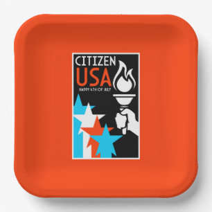 Plato De Papel Día de la Independencia de Estados Unidos