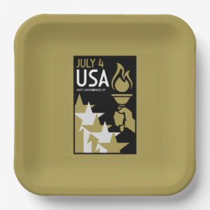 Plato De Papel Día de la Independencia de Estados Unidos