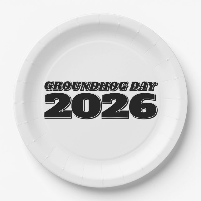 Plato De Papel Día de la marmota 2026 (Anverso)