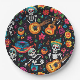 Plato De Papel Día de las placas de papel muertas