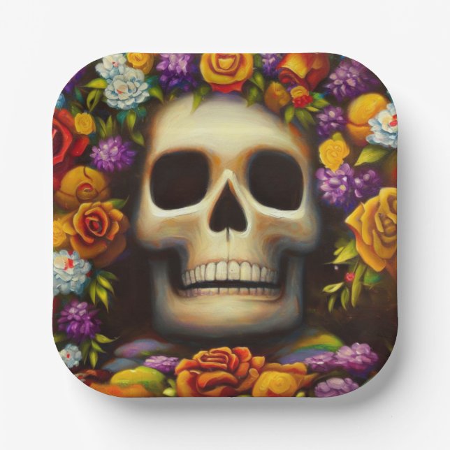 Plato De Papel Día de los Muertos de Ofendra 5 (Anverso)