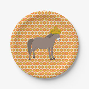 Plato De Papel Día de los muertos en el burro mexicano