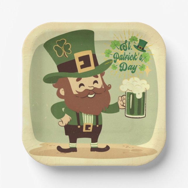 Plato De Papel Día de San Patricio (Anverso)