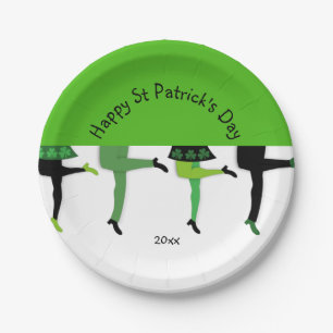 Plato De Papel Día de San Patricio con las piernas de las bailari