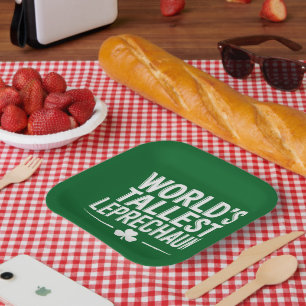 Plato De Papel Día de San Patricio, el Leprechaun más alto del mu