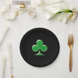 Plato De Papel Día de San Patricio trébol negro verde