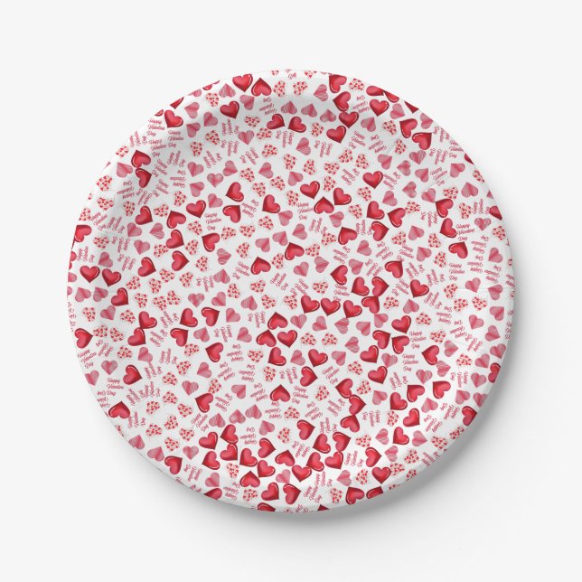 Plato De Papel Día de San Valentín Amor Divertido (Anverso)