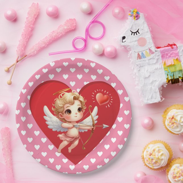 Plato De Papel Día de San Valentín Cupid (Fiesta)