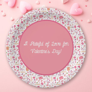 Plato De Papel Día de San Valentín de corte