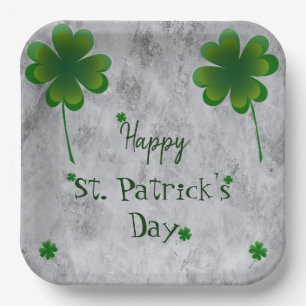 Plato De Papel Día de Shamrock St. Patrick