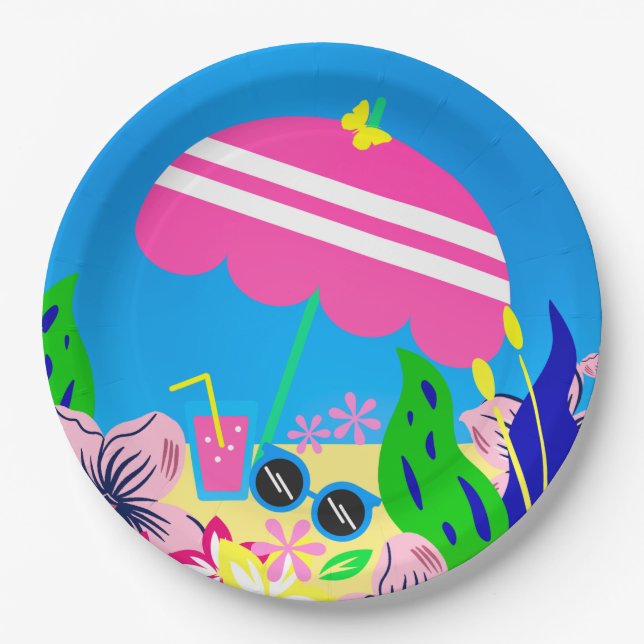 Plato De Papel Día de verano (Anverso)