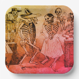 Plato De Papel Día del Papel Muerto - José Guadalupe Posada