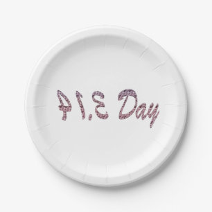 Plato De Papel Día del Pi Rosa