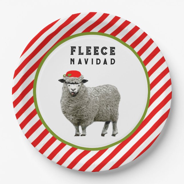 Plato De Papel Día divertido de Navidad (Anverso)