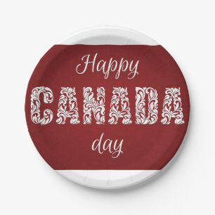 Plato De Papel Día feliz de Canadá