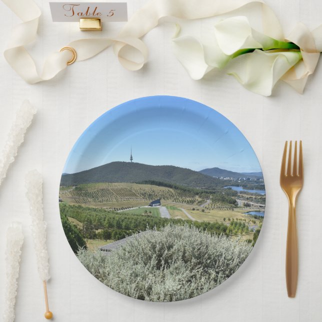 Plato De Papel Día Idílico en Canberra (Boda)