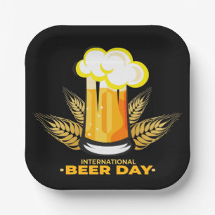 Plato De Papel Día Internacional de la Cerveza