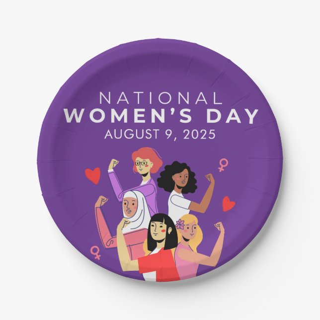 Plato De Papel Día Nacional de la Mujer (Anverso)