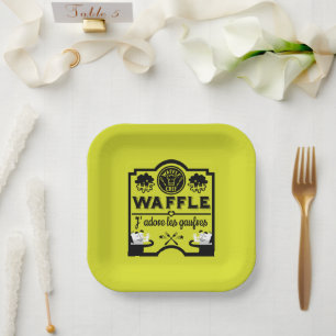 Plato De Papel Día Nacional de Waffle