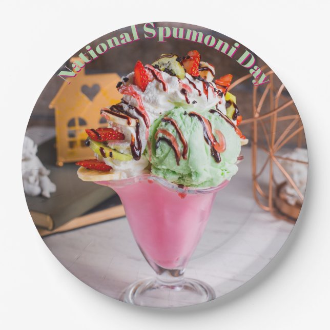 Plato De Papel Día Nacional del Spumoni (Anverso)