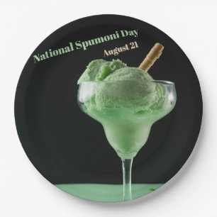 Plato De Papel Día Nacional del Spumoni