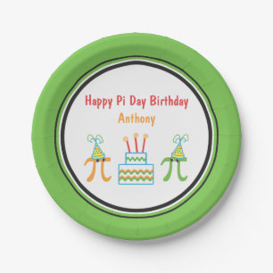 Plato De Papel Día Pi Cumpleaños Añadir Nombre Placa De Papel