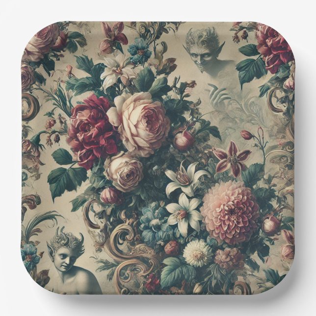 Plato De Papel Diablos de Dandy – Victoriano Gótico (Anverso)