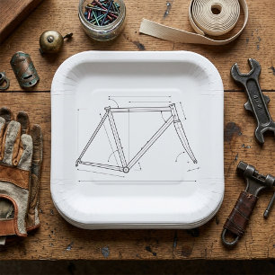 Plato De Papel Diagrama de geometría de cuadro de bicicleta