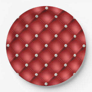 Plato De Papel Diamante Rojo