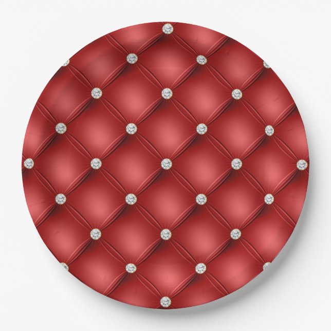 Plato De Papel Diamante Rojo (Anverso)