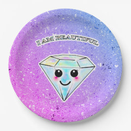 Plato De Papel Diamantes de Kawaii, afirmación