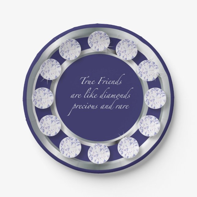 Plato De Papel Diamantes de la amistad (Anverso)