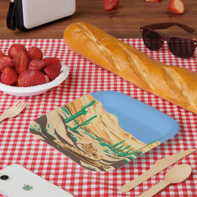 Plato De Papel Diamondback Rattlesnake (Picnic)