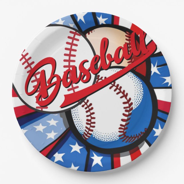 Plato De Papel Días de béisbol (Anverso)