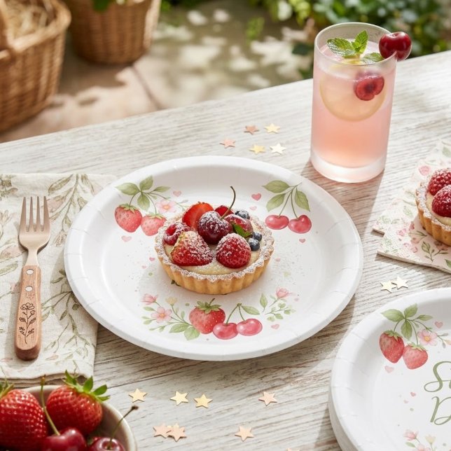 Plato De Papel Días Dulces Floral Fruta (Subido por el creador)