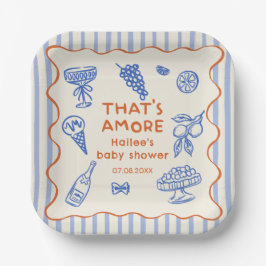 Plato De Papel Dibujado a mano Italiano Eso es Amor Despedida de 