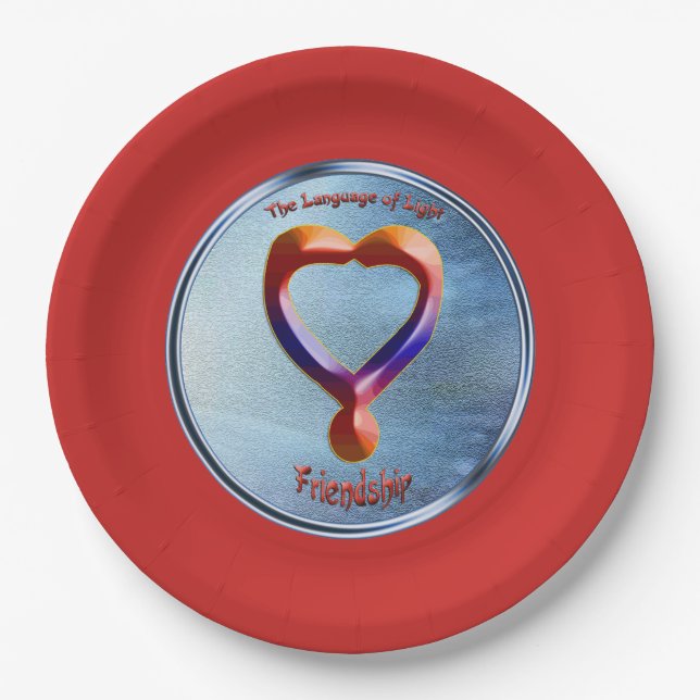 Plato De Papel Dibujar en el símbolo de la amistad (Anverso)