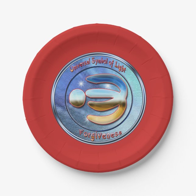 Plato De Papel Dibujar en el símbolo del perdón (Anverso)