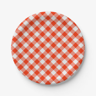 Plato De Papel Dibujo a cuadros